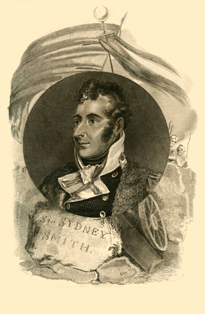Sir Sidney Smith, który wraz z 300 brytyjskimi marynarzami bronił Wyłomu Akki, 1764-1840, 1816. autorstwa Unbekannt