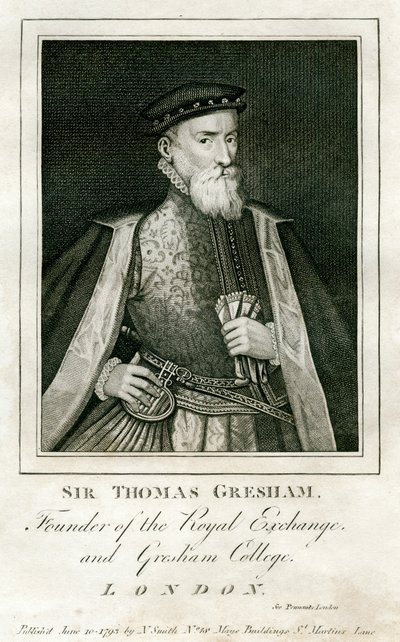 Sir Thomas Gresham, brytyjski kupiec i finansista, XVI wiek 1793 autorstwa Unbekannt