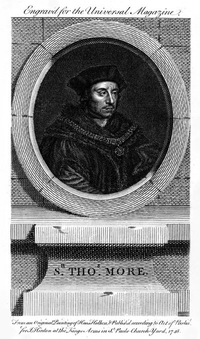 Sir Thomas More, katolicki angielski prawnik, pisarz i polityk, 1748 autorstwa Unbekannt