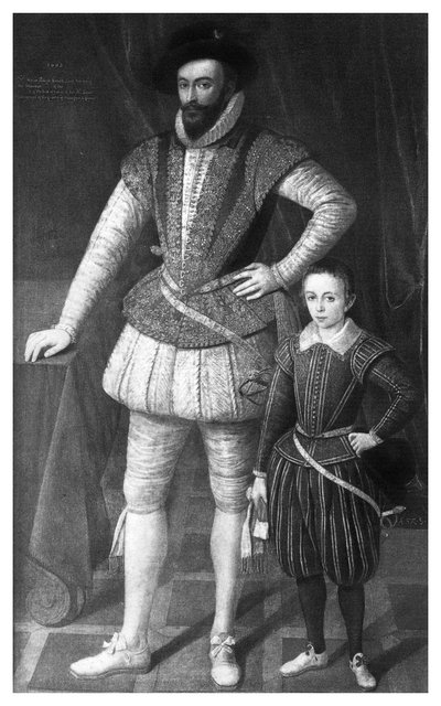 Sir Walter Raleigh i jego syn, 1602, 1896 autorstwa Unbekannt