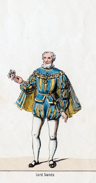 Sir William Sands, projekt kostiumu do sztuki Szekspira, Henryk VIII, XIX w. autorstwa Unbekannt
