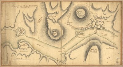 Szkic przedstawiający Forts Clinton i Montgomery szturmował 6 października. 1777 przez wojska pod dowództwem sir Henry