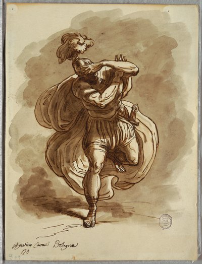 Szkicownik Folio, Oślepiony Żołnierz, Fragment nawrócenia św. Pawła, Studium wg Agostino Carracci autorstwa Unbekannt