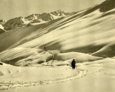 Narciarstwo na Górnym Schlossalm, niedaleko Bad Hofgastein, Austria, ok. 1935. autorstwa Unbekannt