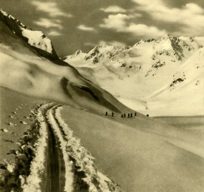 Narciarstwo na lodowcu Alpeiner Ferner w Alpach Sztubajskich, Austria, c1935. autorstwa Unbekannt