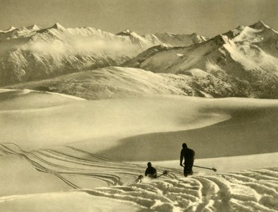Narciarstwo na płaskowyżu Gerlos, Austria, ok. 1935. autorstwa Unbekannt