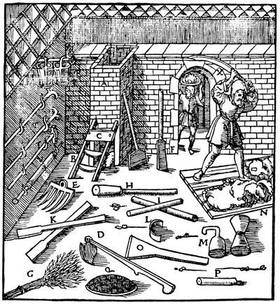 Wytop rud złota, srebra, miedzi i ołowiu, 1556 autorstwa Unbekannt