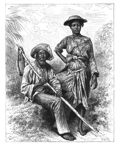 Łapacz węży i dziewczyna z węgla drzewnego, Martynika, ok. 1890 r. autorstwa Unbekannt