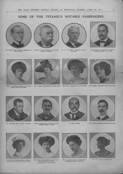 Niektórzy z Titanica Znani Pasażerowie, 20 kwietnia 1912 r. autorstwa Unbekannt