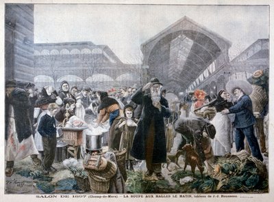 Stoisko z zupami na targu Les Halles rano, 1897 autorstwa Unbekannt
