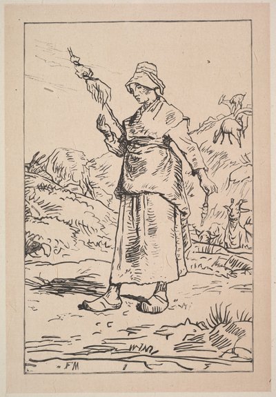 Prządka z Owernii, 1830-99. autorstwa Unbekannt