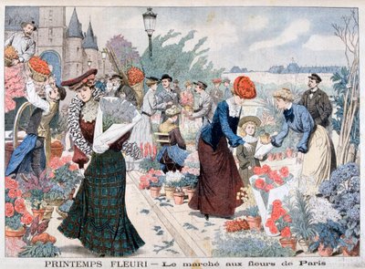 Wiosenne kwiaty na targu, Paryż, 1903 autorstwa Unbekannt