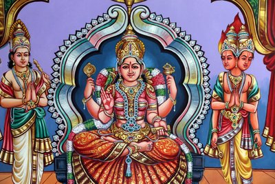 Hinduska świątynia Sri Vadapathira Kaliamman. Najwyższa Matka Towary. Singapur autorstwa Unbekannt
