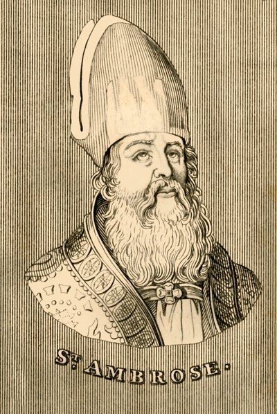 Św. Ambroży, ok. 340-397, 1830 r. autorstwa Unbekannt