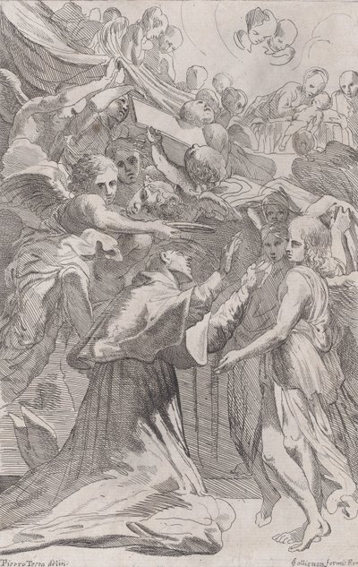 Św. Carlo Borromeo w otoczeniu aniołów, 1650-70. autorstwa Unbekannt