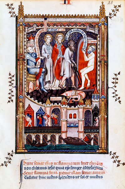 St Denis zostaje wrzucony do pieca, 1317 autorstwa Unbekannt