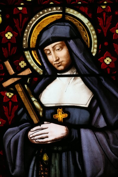 Kościół św. Pawła. Witraż. Jane Frances de Chantal (Jeanne de Chantal, Jeanne Francoise Fremyot de Rabutin, Baronowa de Chantal autorstwa Unbekannt