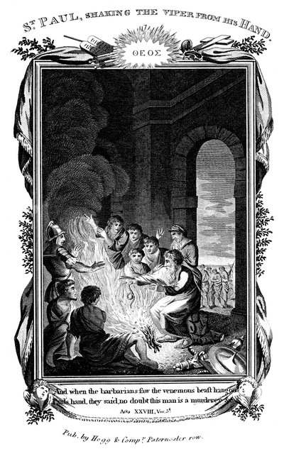 Św. Paweł Apostoł strząsający żmiję z ręki, ok. 1808 r. autorstwa Unbekannt