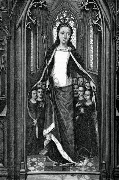 Św Urszula i Najświętsze Dziewice, z Relikwiarza Św. Urszuli, 1489, 1870 autorstwa Unbekannt