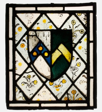 Panel witrażowy z tarczą heraldyczną Johnsona, Wielka Brytania, ca. 1500. autorstwa Unbekannt