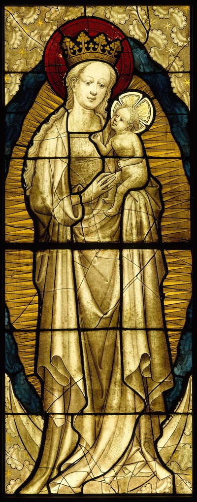 Witraż z Matką Boską z Dzieciątkiem, niemiecki, 1430-35. autorstwa Unbekannt