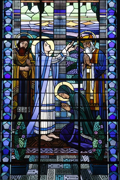 Witraże w kościele katolickim Notre Dame du Rosaire: Nawiedzenie, Saint-Ouen, Francja autorstwa Unbekannt