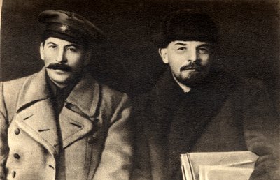 Stalin i Lenin, rosyjscy bolszewiccy przywódcy rewolucyjni, Moskwa, Rosja, 1919 autorstwa Unbekannt