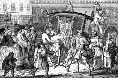 Stań Woźnica, czyli Pyszna Dama Dobrze Wyposażona, 1750 autorstwa Unbekannt