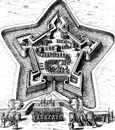 Star Fort broniony przez oblężoną fosę, 1617-1619 autorstwa Unbekannt