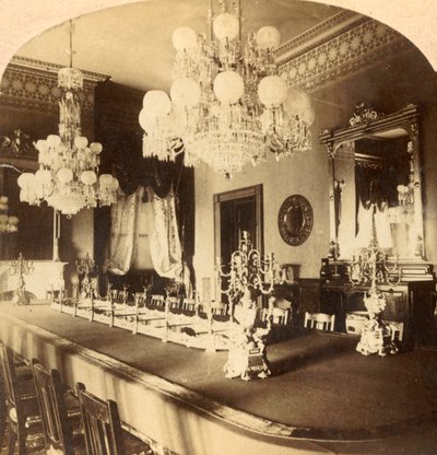 State Dining Room, Presidents Mansion, Waszyngton, D.C., USA, ok. 1900. autorstwa Unbekannt