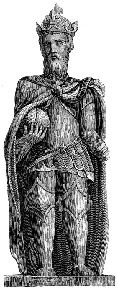 Posąg Karola Wielkiego 712-814, St Julien le Pauvre, Paryż, XI-XII w. 1849 autorstwa Unbekannt