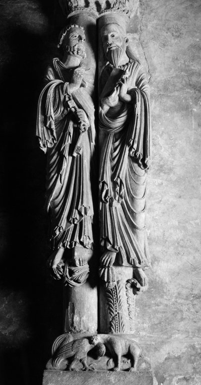 Rzeźby św. Piotra i Pawła Anonimowa rzeźba. XIII-XIV wiek Cathedrale San Salvador de Oviedo, Hiszpania autorstwa Unbekannt