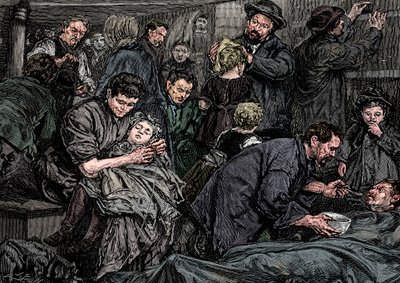 Pasażerowie sterowi na parowcu Atlantic płynącym do Ameryki, ok. 1850 r autorstwa Unbekannt