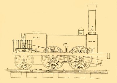 Lokomotywa Stephensons 1833, 1887. autorstwa Unbekannt