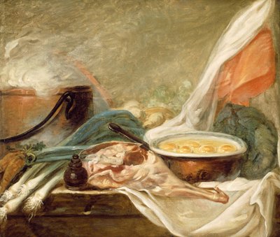 Martwa natura z jajkami i nogą baraniny, 178090. autorstwa Unbekannt