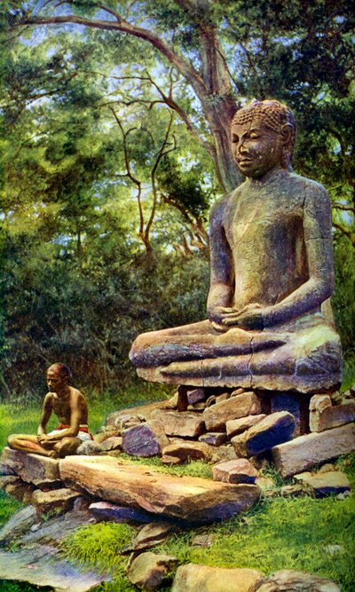 Kamienny Budda, relikt dawnej świetności Anuradhapury, Cejlon, c1924 autorstwa Unbekannt