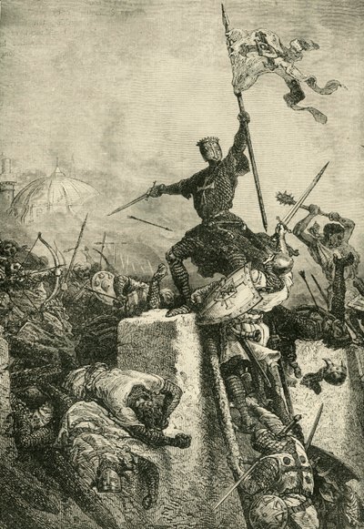 Szturm na Konstantynopol przez Baldwina, hrabiego Flandrii, 1204, 1890. autorstwa Unbekannt