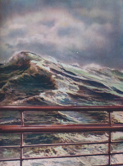 Burzowe morza Oceanu Atlantyckiego z nowoczesnego liniowca, 1936 autorstwa Unbekannt