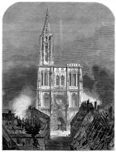 Katedra w Strasburgu podczas ostatniego bombardowania miasta, wojna francusko-pruska, 1870 autorstwa Unbekannt