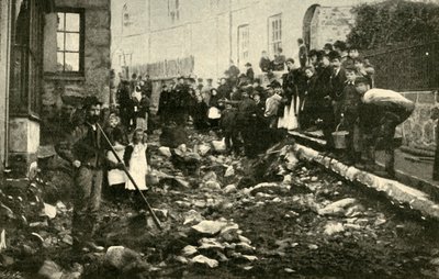 Ulica w St. Ives po wizycie z powodzi, 1901. autorstwa Unbekannt