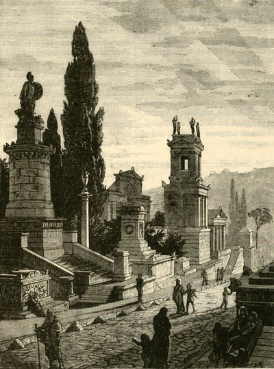 Ulica Grobowców w Atenach, Odrestaurowana, 1890 r. autorstwa Unbekannt