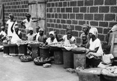 Handlarze uliczni, Freetown, Sierra Leone, XX wiek autorstwa Unbekannt