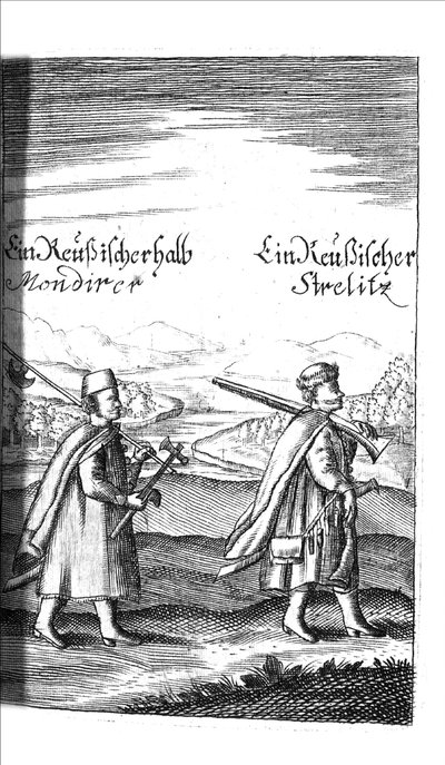Streltsy z Georga Adama Schleissinga Ci pod Czaarenem w Reussland Ivan i Peter Alexewiz, 1693 autorstwa Unbekannt