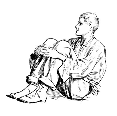 Studium siedzącego człowieka, 1895 autorstwa Unbekannt