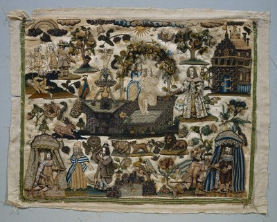 Panel Stumpwork: Historia Dawida i Batszeby, 1658. autorstwa Unbekannt
