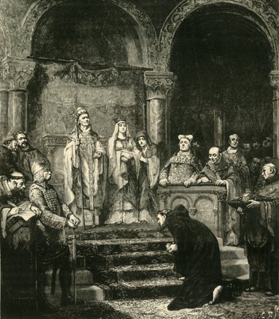 Złożenie Henryka IV. W Canossie, 1077, 1890. autorstwa Unbekannt