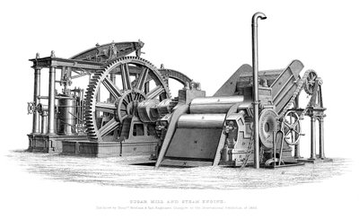 Młyn cukru i maszyna parowa, 1866 autorstwa Unbekannt