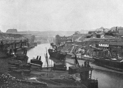 Sunderland – Patrząc w górę rzeki z mostu, 1895 autorstwa Unbekannt
