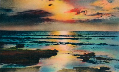 Zachód słońca nad Pacyfikiem. La Jolla, Kalifornia, ok. 1941 r. autorstwa Unbekannt
