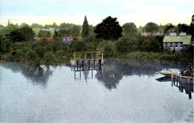 Zachód słońca nad Tamizą, Caversham, Berkshire, XX wiek autorstwa Unbekannt